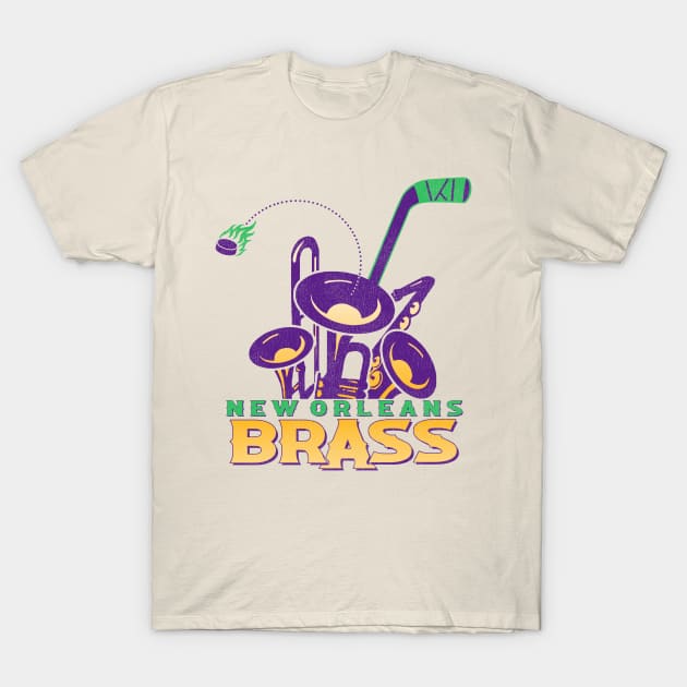 Defunct New Orleans Brass Hockey Team T-Shirt by Defunctland